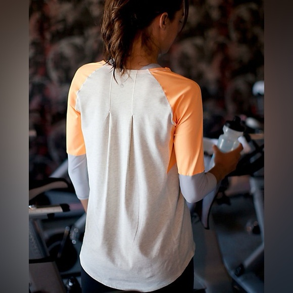 Lululemon Spincity Athletic Long Sleeve Exercise Top Activewear Spin Gray Orange - Picture 3 of 11